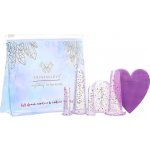 Crystallove Crystalcup® For Face & Body Lift Drain Contour & Reduce Cellulite Silikonové baňky pro masáž obličeje a těla Crystal 5 druhů baněk + silikonový kartáček – Sleviste.cz