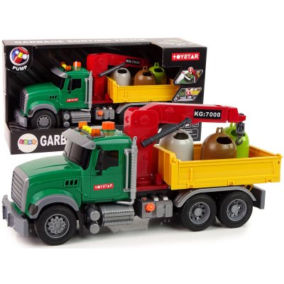 Lean Toys Nákladní auto jeřábová doprava odpadkový koš zvuk – Hledejceny.cz