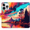 Pouzdro a kryt na mobilní telefon Apple iSaprio flip pouzdro Colorful Mountains 02 pro iPhone 15 Pro colmoun02-FLP2-i15p