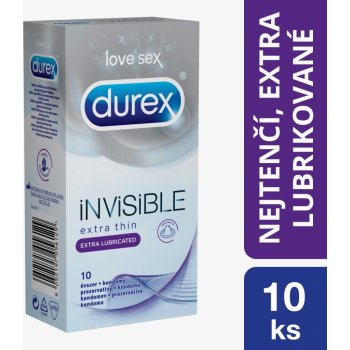 Durex Invisible Extra Thin Extra Lubricated 10ks