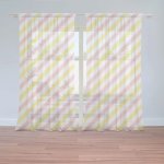 Záclony Růžové a žluté pruhy: 2 ks - 150x250 cm - Sablio – Hledejceny.cz
