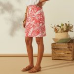 Blancheporte rovná strečová sukně s potiskem korálová tmavá – Zboží Mobilmania