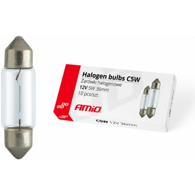 AMiO Halogenové žárovky C5W Festoon 36mm 12V 10ks – Hledejceny.cz
