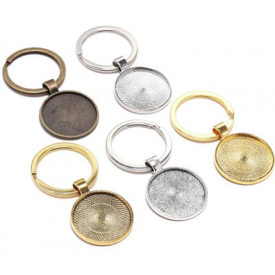 Kovová klíčenka s lůžkem Ø 25 mm – 5 ks – Zboží Dáma