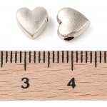 Kovový korálek - starostříbrný - srdce - 7 x 7 x 4 mm - 1 ks – Zboží Dáma