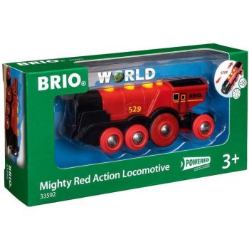 Brio Mohutná elektrická červená lokomotiva se světly