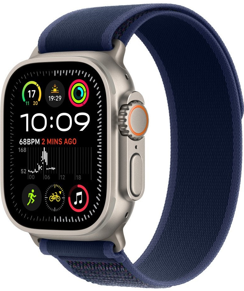 Apple Watch Ultra 2 49mm přírodní titan s modrým trailovým tahem M/L MX4L3CS/A