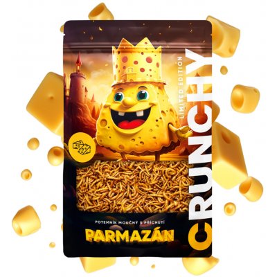 Crunchy worms s příchutí parmazán Cartoon Limited edition Hrdina Parmazán King 20 g – Zboží Dáma