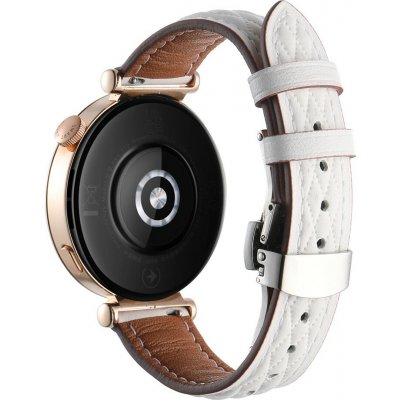 VSECHNONAMOBIL 123844 LATTICE BAND Kožený řemínek pro Huawei Watch GT 6 41mm / GT 5 41mm bílý – Hledejceny.cz