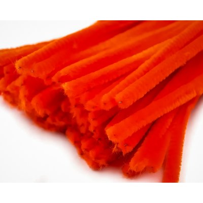 Chlupatý modelovací drát 160281/06, jednobarevná oranžová neon, průměr 6mm, délka 30cm, (1 balení, 20 kusů) – Zboží Dáma