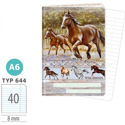 Argus Sešit A6 TYP 644 Wild horses – Zboží Dáma
