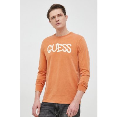 Guess bavlněné tričko s dlouhým rukávem x Brandalised oranžová – Zboží Mobilmania