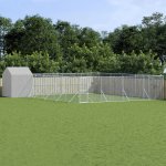 vidaXL Venkovní psí kotec se střechou stříbrný 1000 x 1000 x 250 cm – Hledejceny.cz