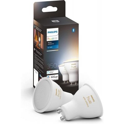 Philips LED žárovka Hue White Ambiance 4.3W GU10 set 2ks – Zboží Mobilmania