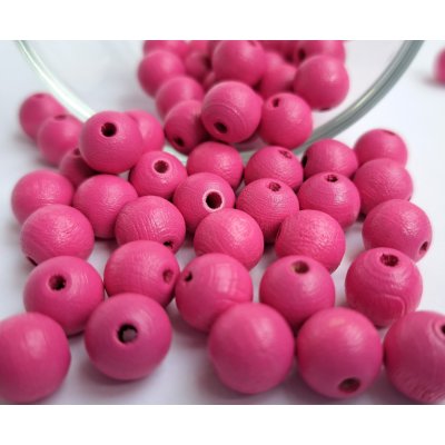 Detoa dřevěné korálky středně růžové 10 mm 10 ks – Zboží Dáma