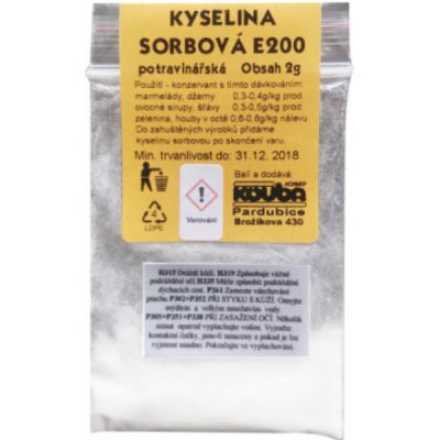 Josef Kouba Potravinářská kyselina sorbová E200, sáček 2 g, balení 25 ks