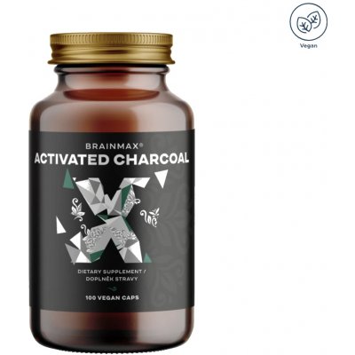 BrainMax Activated Charcoal 575 mg 100 rostlinných kapslí – Hledejceny.cz