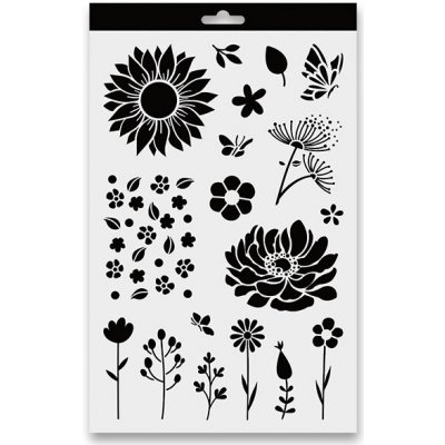 Aladine Plastová šablona kytičky 20 x 30 cm – Zbozi.Blesk.cz