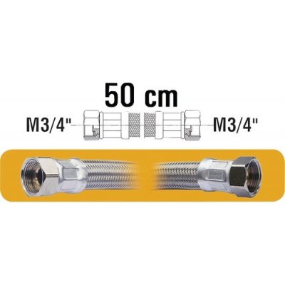 Hadice nerez pro př.vodáren M3/4"xM3/4" 50 cm nerez – Zbozi.Blesk.cz