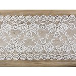 PartyDeco Úzká krajková šerpa na stůl 15 cm x 9 m smetanově bílá - romantická šerpa na slavnostní svatební stůl – Zboží Mobilmania