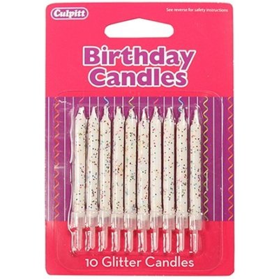 Culpitt svíčky bílé s glitry – Hledejceny.cz
