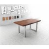 Jídelní stůl DELIFE Jídelní stůl Edge 160 x 90 cm XL hnědá akácie nerezová ocel široká