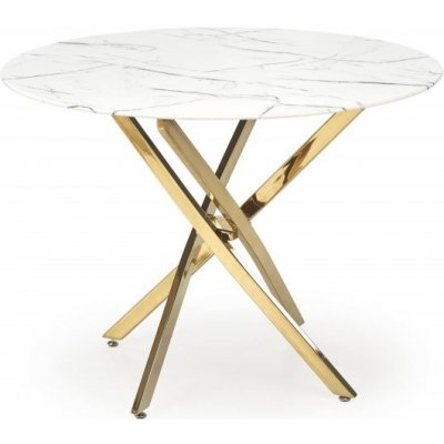Halmar Stůl RAYMOND 2, deska - bílý mramor, nohy - zlaté (2ks=1ks) – Zboží Mobilmania
