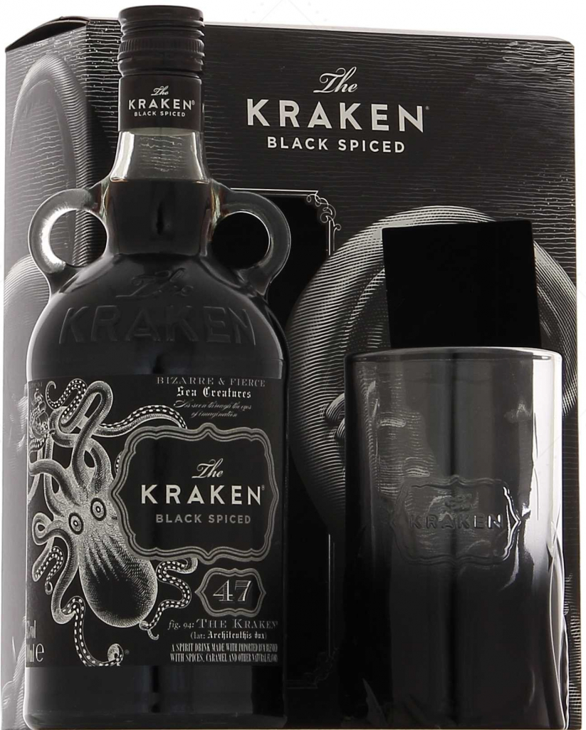 Kraken Black Spiced Rum 40% 1 l (darčekové balenie 1 pohár)