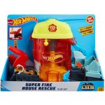 Hot Wheels City Deluxe set City Super Fire House – Zboží Mobilmania