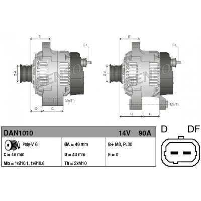 Alternátor DENSO (DE DAN1010) – Hledejceny.cz