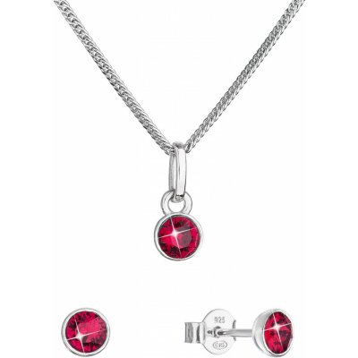 Evolution Group sada šperků s krystaly Swarovski náušnice řetízek a přívěsek červené 39177.3 ruby – Hledejceny.cz