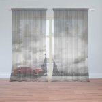 Sablio Záclony Eiffelova věž a červené auto: 2ks 150x250cm – Hledejceny.cz