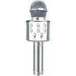 Karaoke bluetooth mikrofon s reproduktorem STŘÍBRNÁ – Zbozi.Blesk.cz