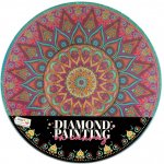 SMT Creatoys Kreativní sada diamantové malování mandala - květina zelená na kulatém plátně 30cm – Zboží Dáma