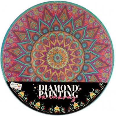 SMT Creatoys Kreativní sada diamantové malování mandala - květina zelená na kulatém plátně 30cm – Zboží Dáma