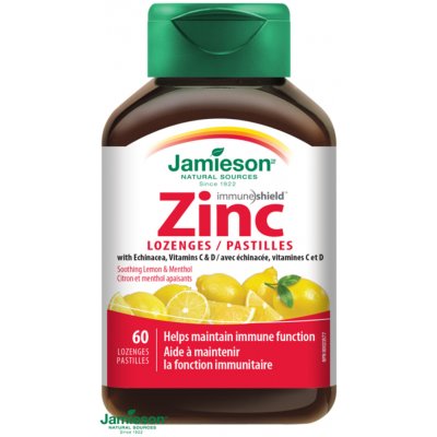 Jamieson Zinek vitamin C + D3 citron máta 60 pastilek – Hledejceny.cz