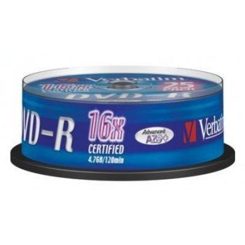 Verbatim DVD-R 4,7GB 16x, AZO, printable, cakebox, 25ks (43522)