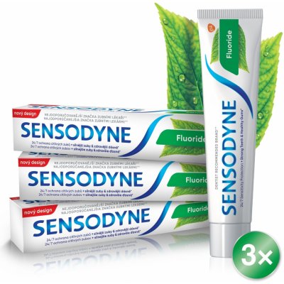 Sensodyne Fluoride Zubní pasta 75 ml 3ks – Zboží Mobilmania