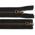 Zip staromosazný No 5 dělitelný 2 jezdce / dvoucestný 90 cm, střední, černá – Hledejceny.cz