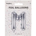 PARTYDECO Balón foliový písmeno M 35 cm stříbrný NELZE PLNIT HELIEM – Sleviste.cz