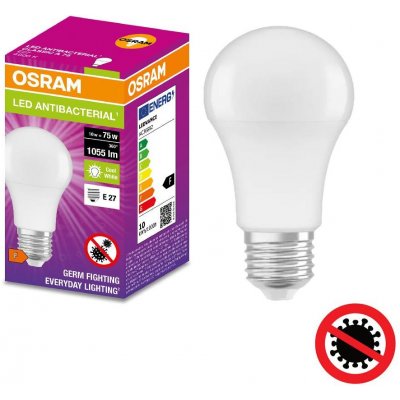 Osram Antibakteriální LED žárovka E27 10W neutrální bílá – Zboží Mobilmania