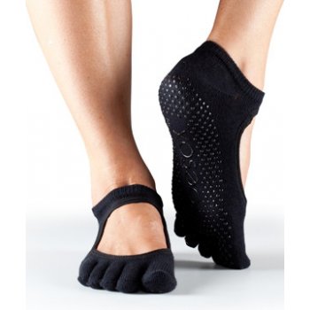 ToeSox Prstové protiskluzové ponožky na jógu a pilates Bellarina černé