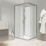 Mereo Sprchové boxy - Sprchový box 900x900 mm, bez stříšky, satin/bílá/sklo Point CK34122KBW – Zboží Mobilmania