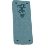 Pro Háčkování Koženková cedulka - přes okraj - Made with love - 20x50 mm světlý petrol – Zboží Dáma