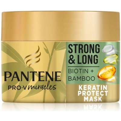 Pantene Strong & Long Bambus a Biotin keratinová maska proti vypadávání vlasů 160 ml