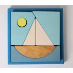 Grimm's Dřevěná stavebnice pro nejmenší Modrá – Zboží Mobilmania