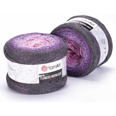 YarnArt pletací / háčkovací příze YarnArt FLOWERS MOONLIGHT 3290 světle fialová, melírovaná (duhová), metalické vlákno, 260g/1000m – Zboží Dáma