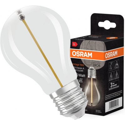 Osram A60 E27 1,8W = 10W 100 lm 2700K teplá bílá vlákno Vintage 1906 – Zboží Živě