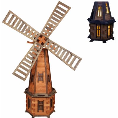 Zahradní větrný mlýn DREW W10 223 cm se solárním osvětlením LED – Zboží Mobilmania