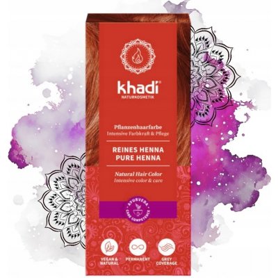 Khadi rostlinná barva na vlasy čistá henna 100 g – Zboží Dáma